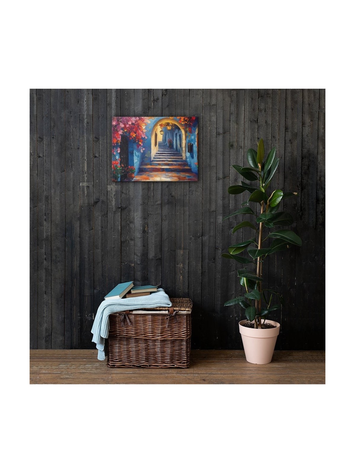 Colorful Street of Jerusalem Print on Canvas