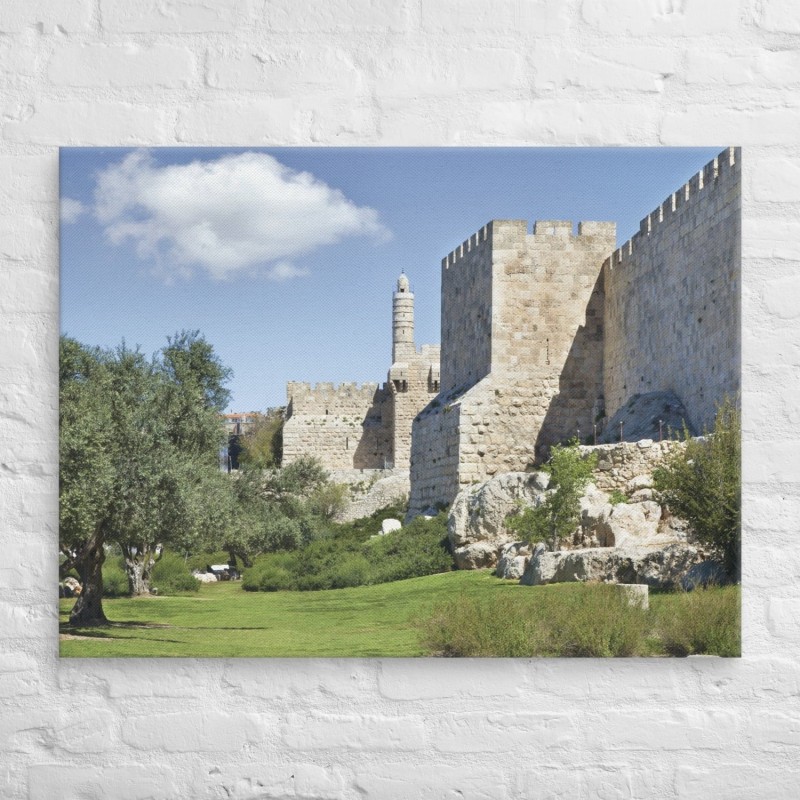 Vieille ville de Jérusalem et tour de David Impression sur toile