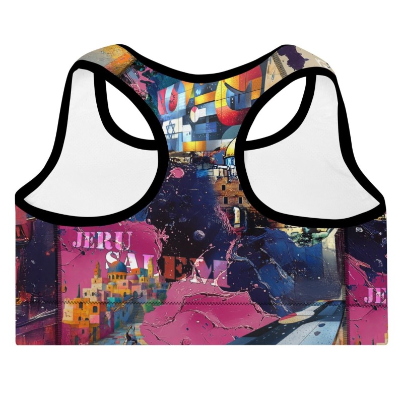 Soutien-gorge de sport rembourré de créateur Pop Art de Jérusalem