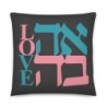 Decorative Ahava / Love Gray Pillow