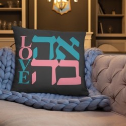 Decorative Ahava / Love Gray Pillow