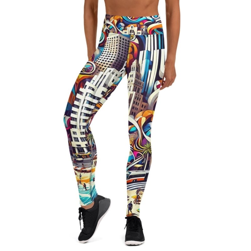 Tel Aviv Pop Art Designer Yoga Leggings