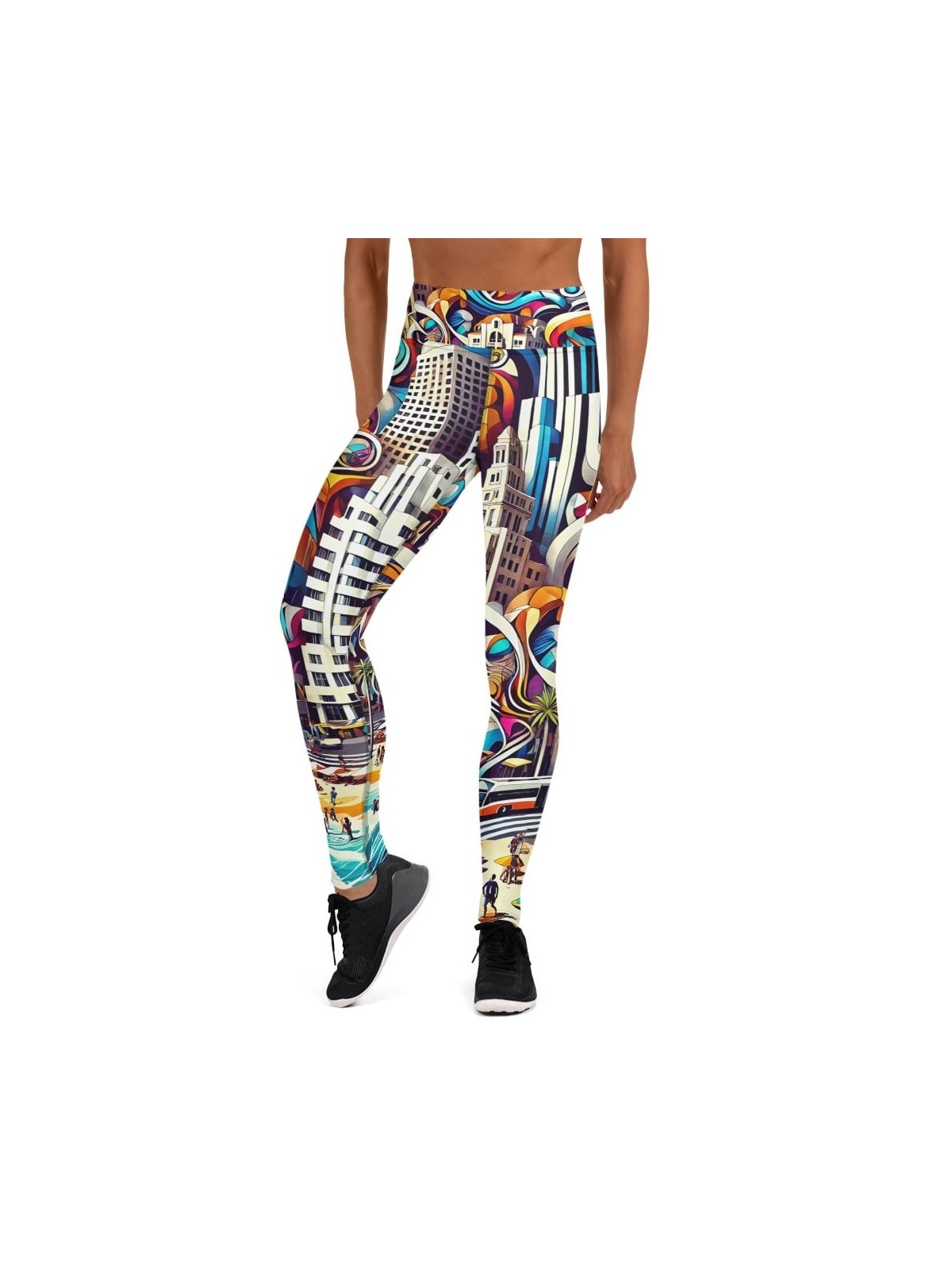 Leggings de yoga de créateur de pop art de Tel Aviv