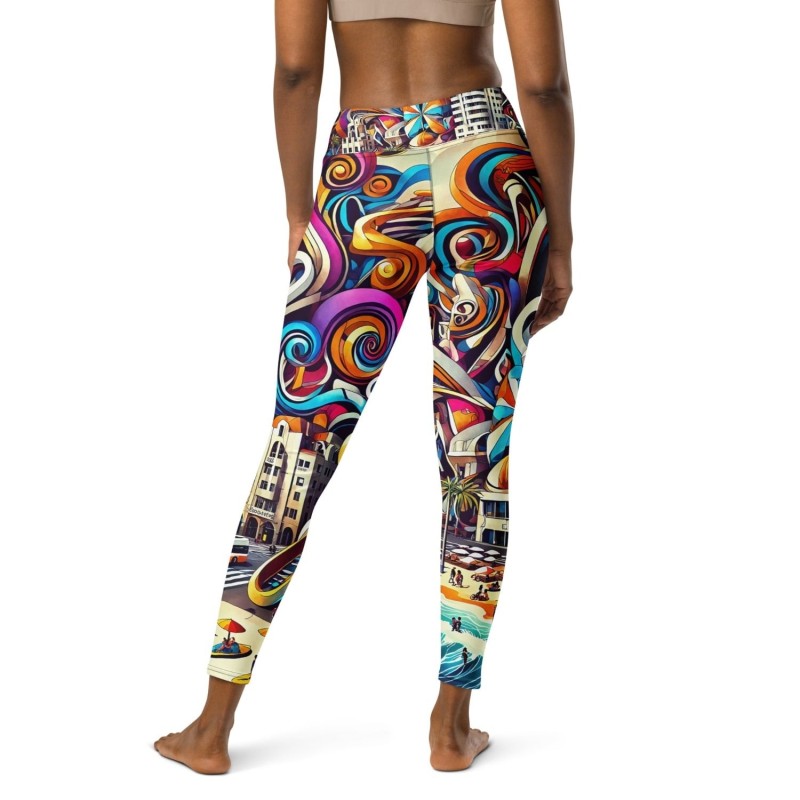Leggings de yoga de créateur de pop art de Tel Aviv