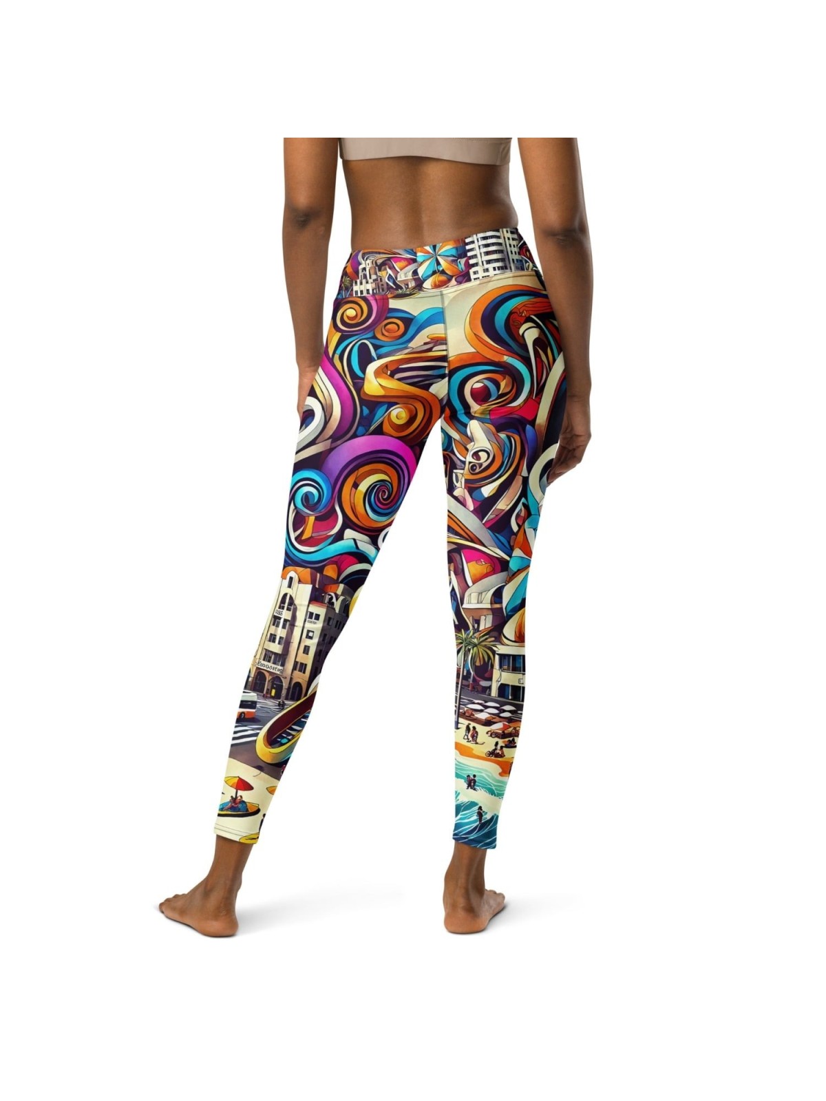 Leggings de yoga de créateur de pop art de Tel Aviv