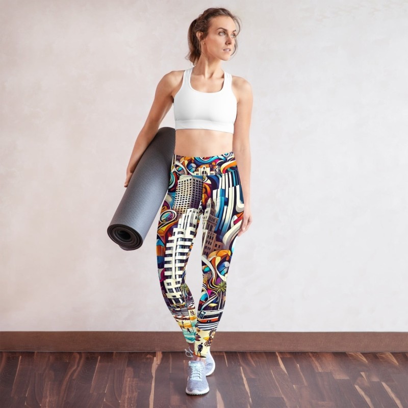 Leggings de yoga de créateur de pop art de Tel Aviv