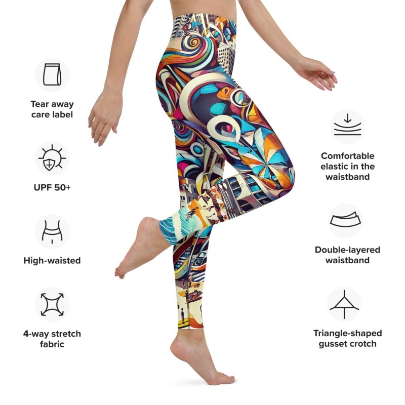 Leggings de yoga de créateur de pop art de Tel Aviv