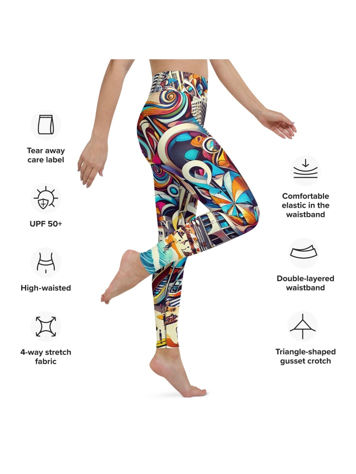 Leggings de yoga de créateur de pop art de Tel Aviv