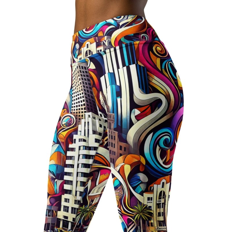 Leggings de yoga de créateur de pop art de Tel Aviv