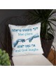 Coussin avec citation yiddish « Man Plans and God Laughs »