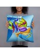 Coussin colombe Shalom en verre teinté