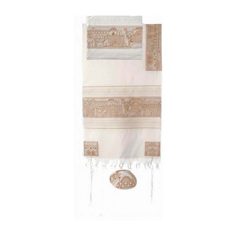 Yair Emanuel Woven Cotton Tallit Set Hand... | Jewish Gift from Israel