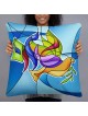 Coussin colombe Shalom en verre teinté