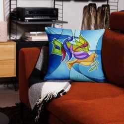 Stained Glass Shalom Dove Pillow
