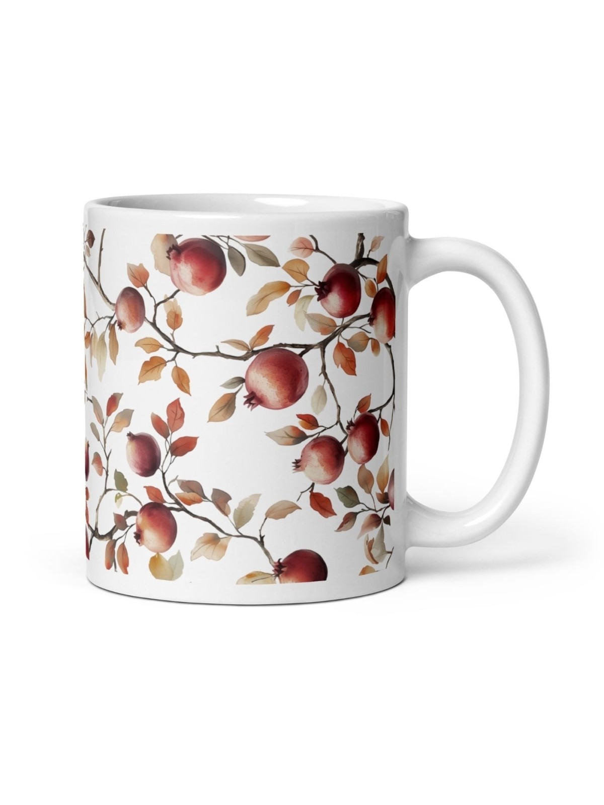Enticing Pomegranates White Glossy Mug