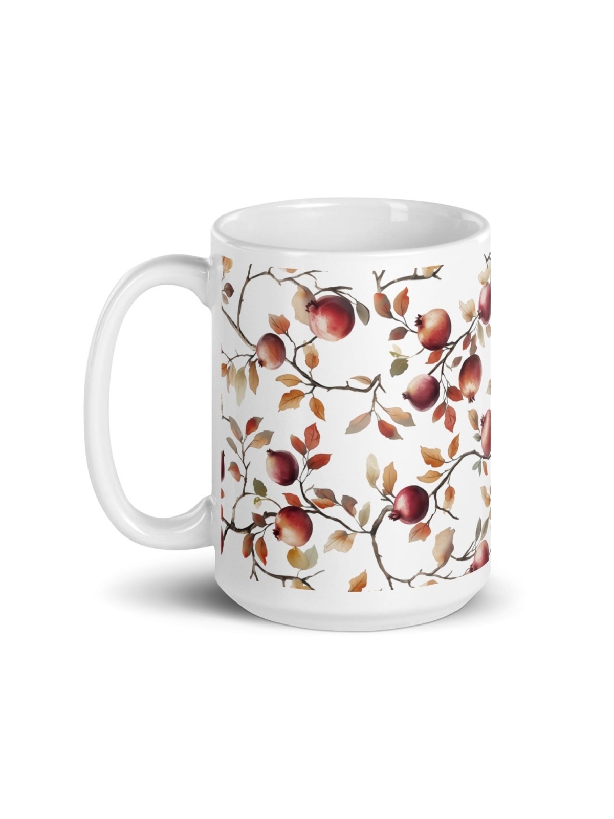 Enticing Pomegranates White Glossy Mug