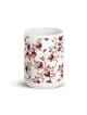 Tasse blanche brillante de grenades séduisantes