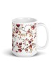 Tasse blanche brillante de grenades séduisantes