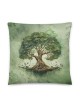 Coussin décoratif vert arbre de vie en fleurs