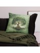 Coussin décoratif vert arbre de vie en fleurs