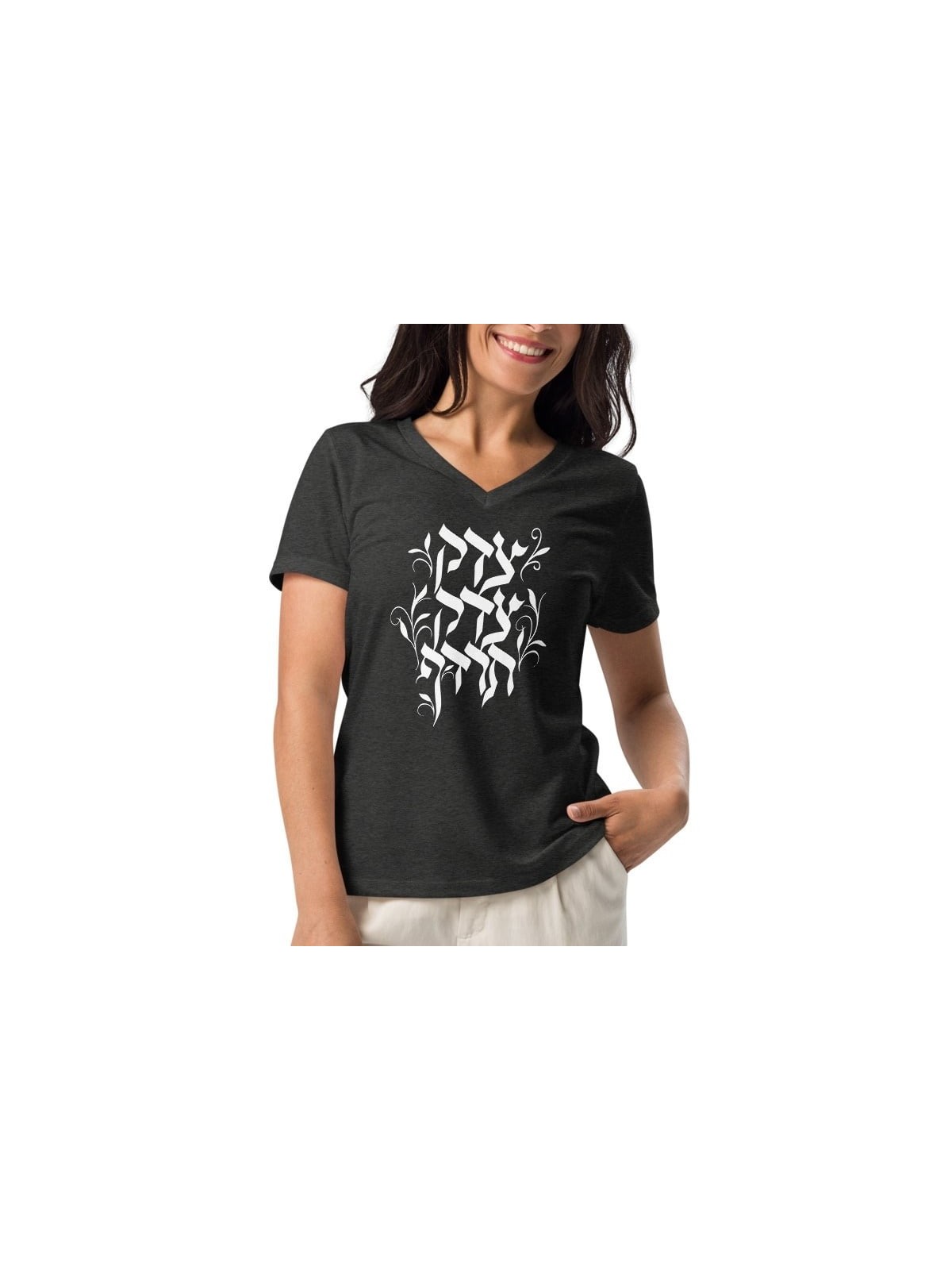 Justice, Justice Shall You Pursue T-shirt col V femme