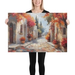 Jerusalem's Path to Yemin Moshe Print on Canvas