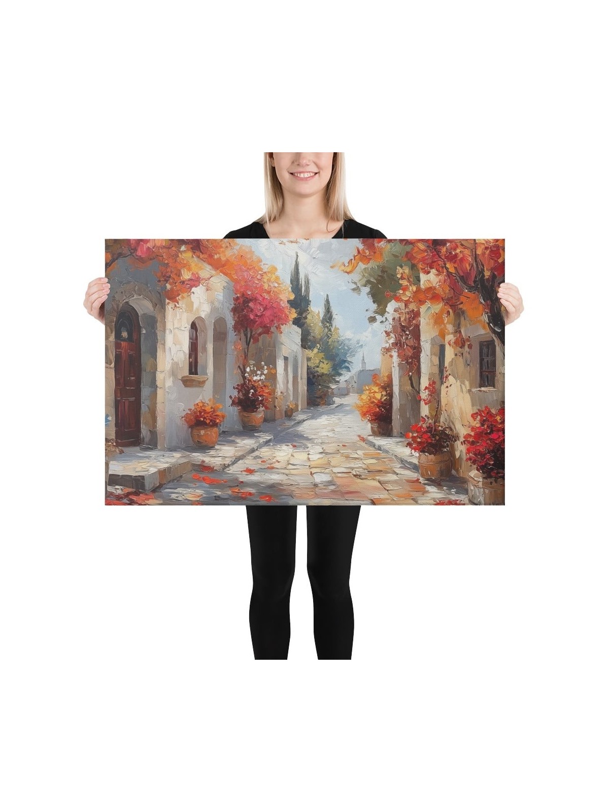 Jerusalem's Path to Yemin Moshe Print on Canvas