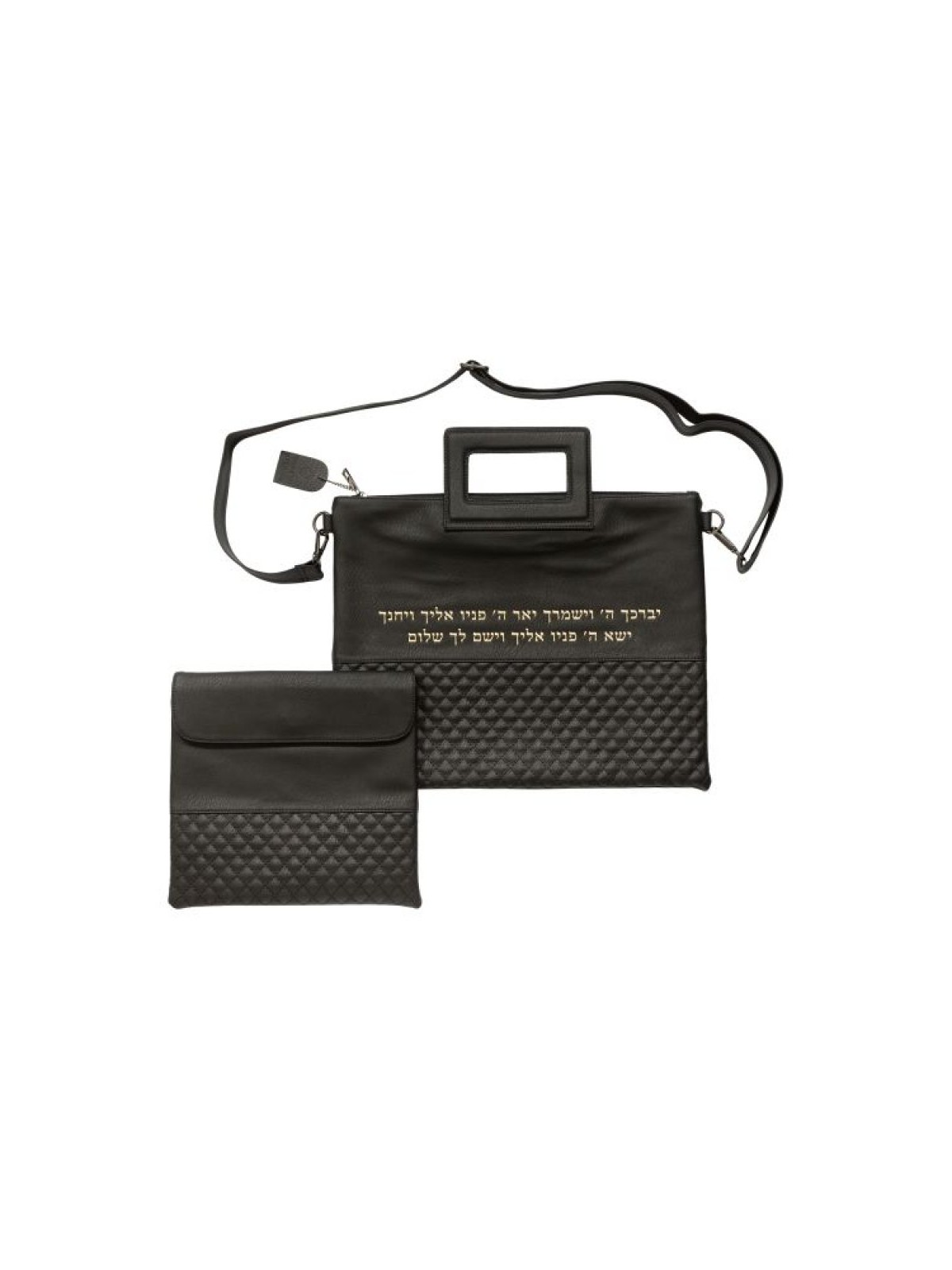 Black Faux Leather Tallit Tefillin Bag Sh... | Jewish Gift from Israel