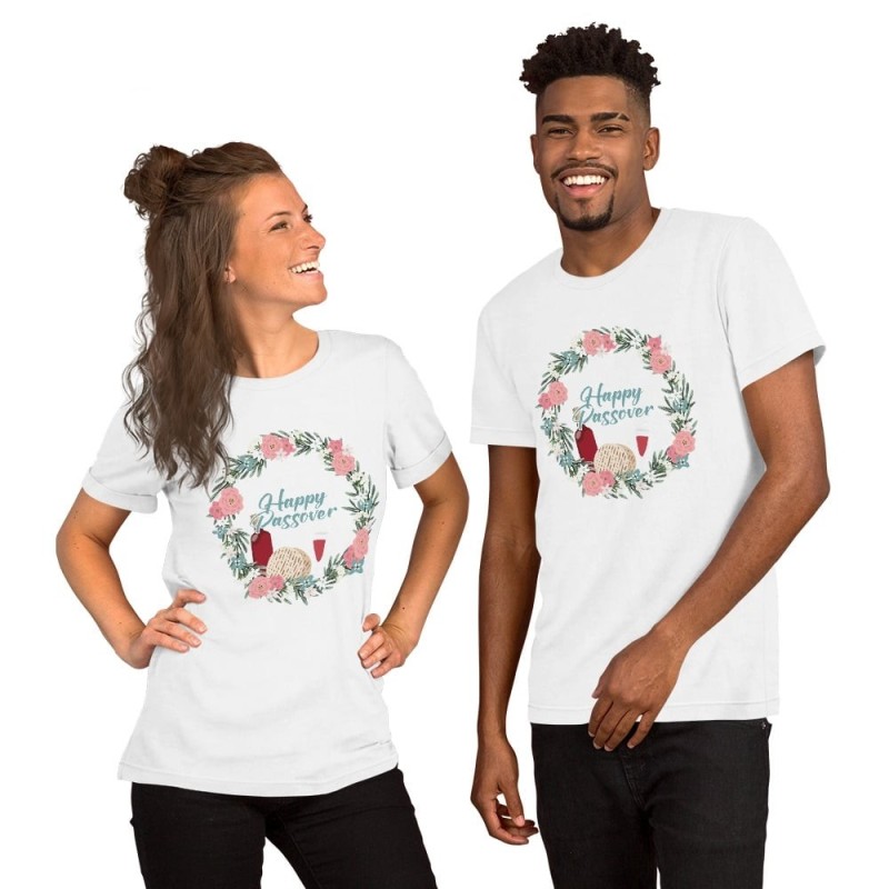 T-shirt unisexe floral heureux de Pâque