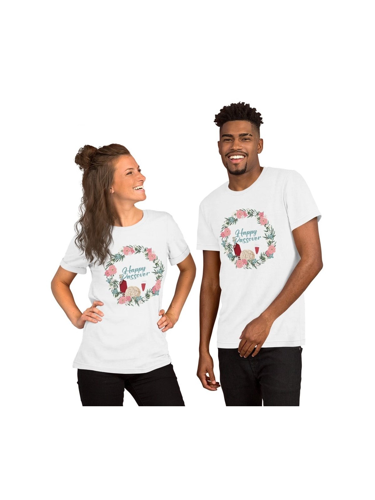 T-shirt unisexe floral heureux de Pâque