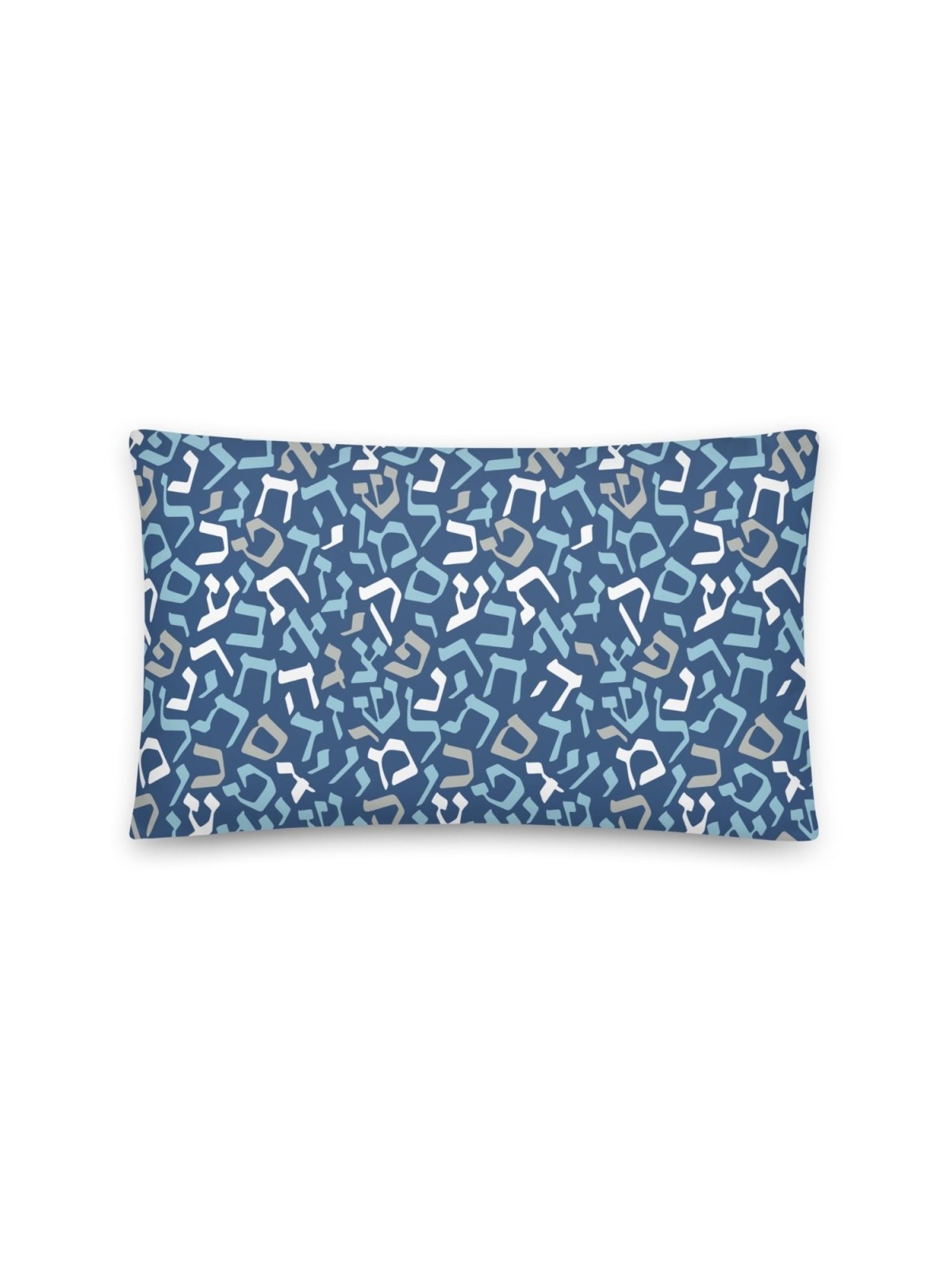 Blue Hebrew Letters Pillow