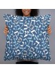 Blue Hebrew Letters Pillow
