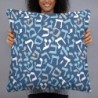 Blue Hebrew Letters Pillow