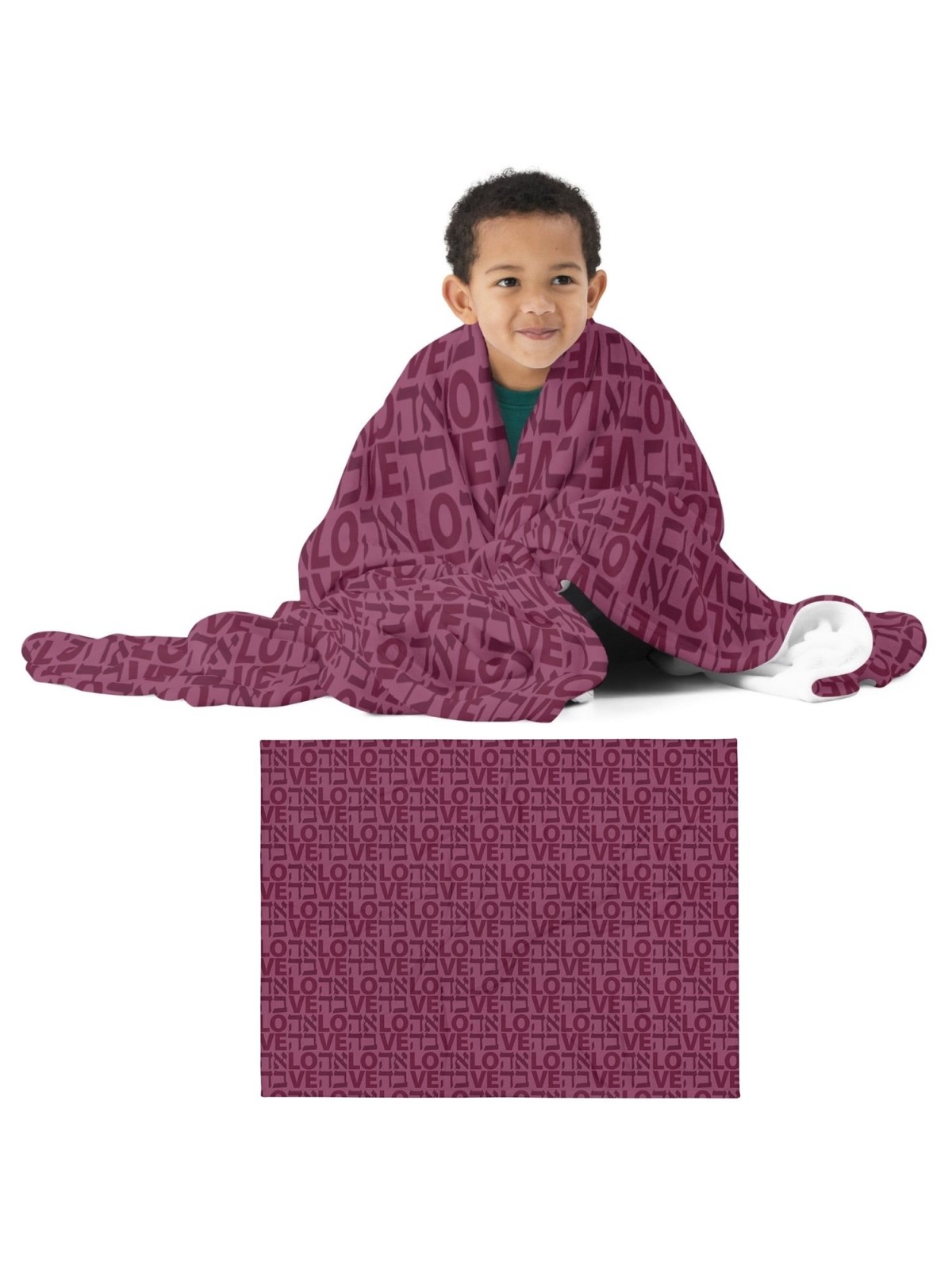 Ahava / Love Purple Throw Blanket