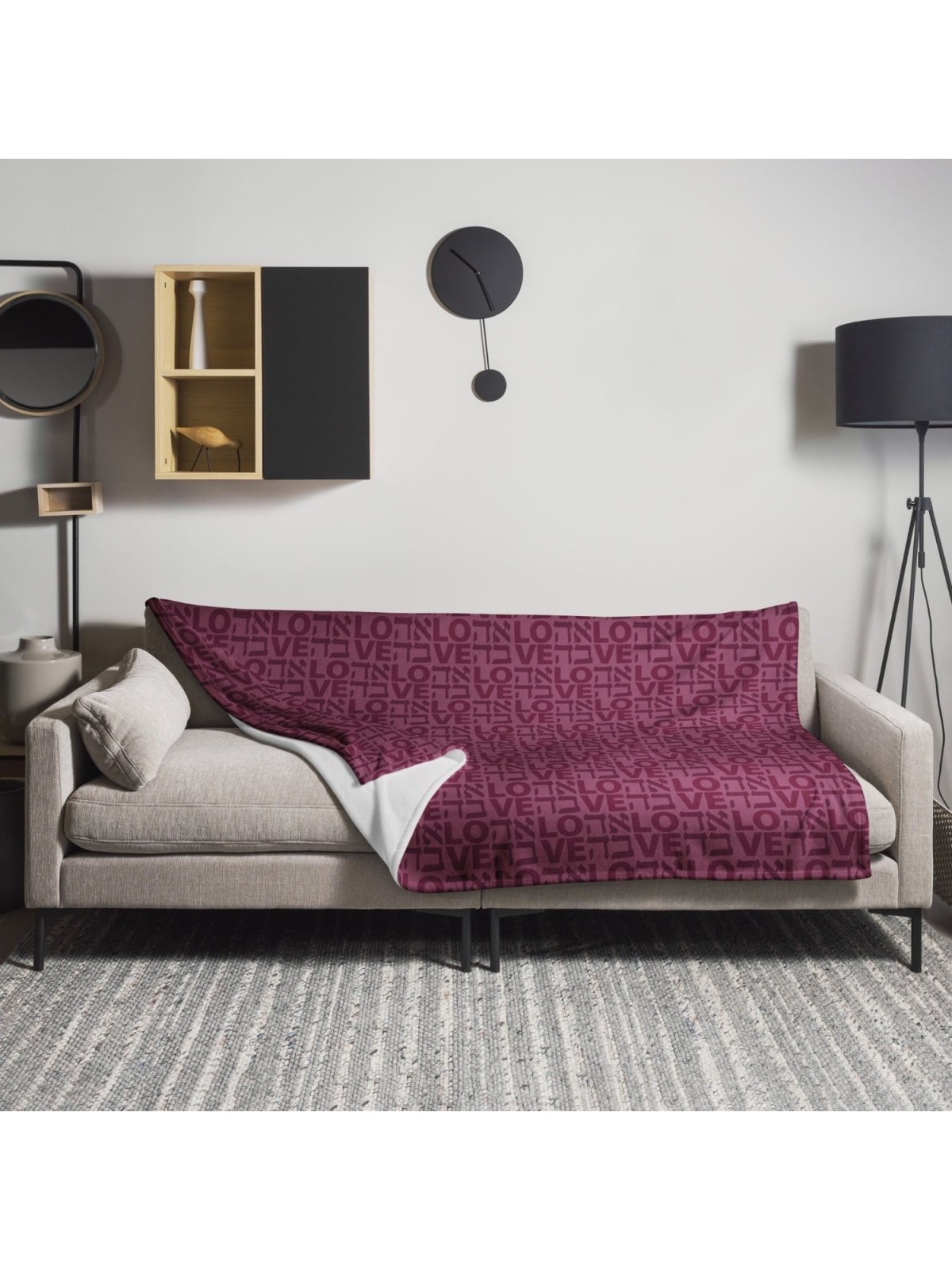 Ahava / Love Purple Throw Blanket