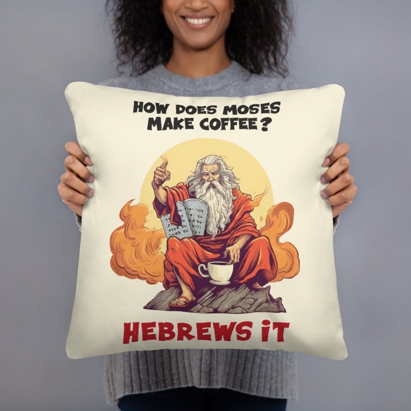Moïse avec coussin décoratif café