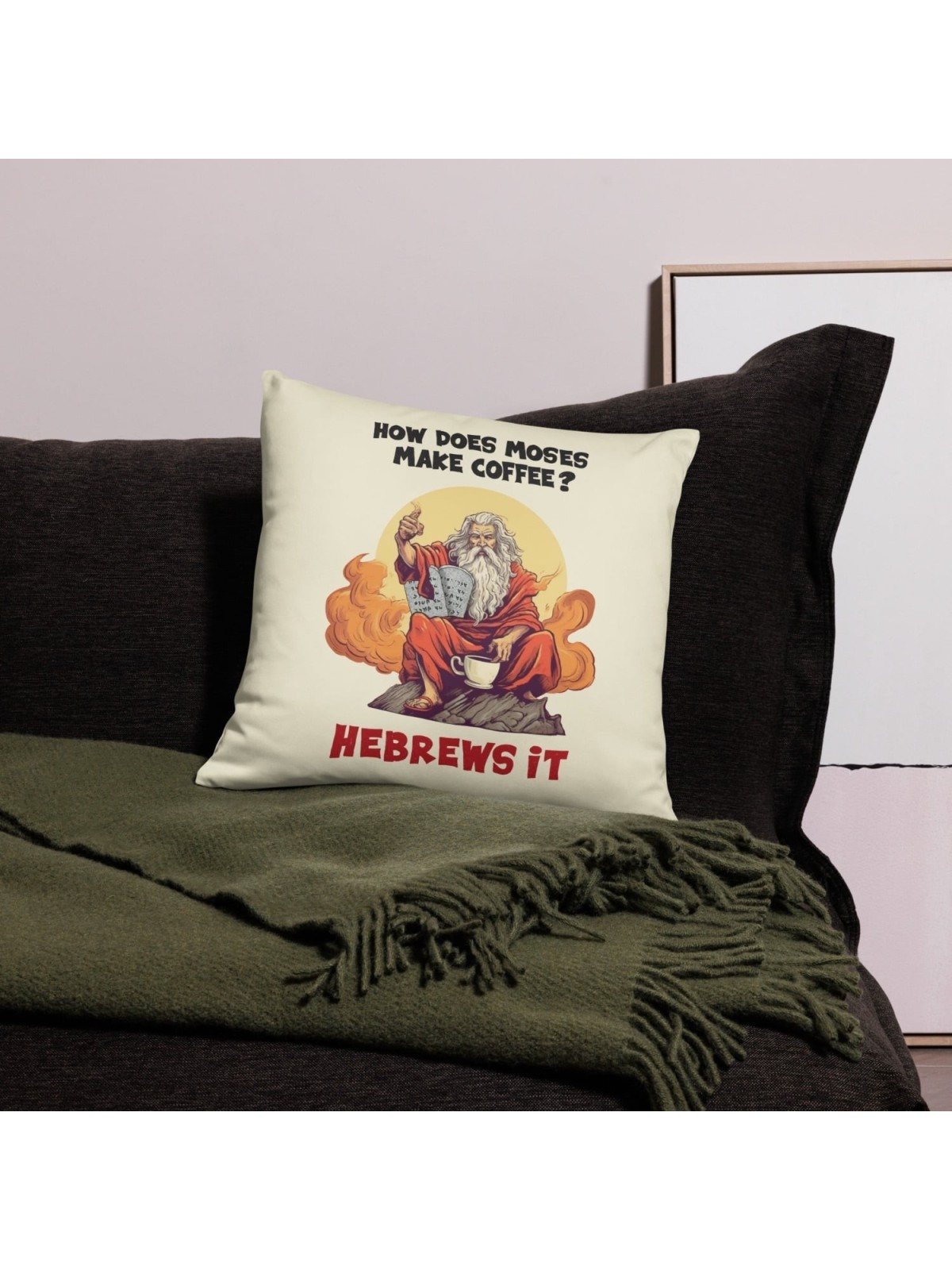 Moses with Coffee Decorative Pillow
