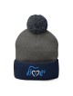 Bonnet en tricot à pompon brodé Love Israel