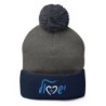 Love Israel Embroidered Pom-Pom Knit Cap