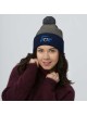 Bonnet en tricot à pompon brodé Love Israel