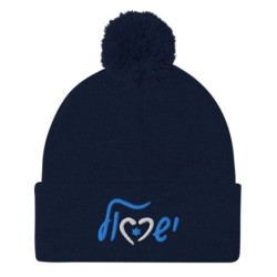 Love Israel Embroidered Pom-Pom Knit Cap
