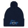Love Israel Embroidered Pom-Pom Knit Cap
