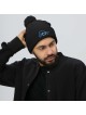 Bonnet en tricot à pompon brodé Love Israel