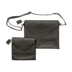 Faux Leather Tallit and Tefillin Bag with... | Jewish Gift from Israel