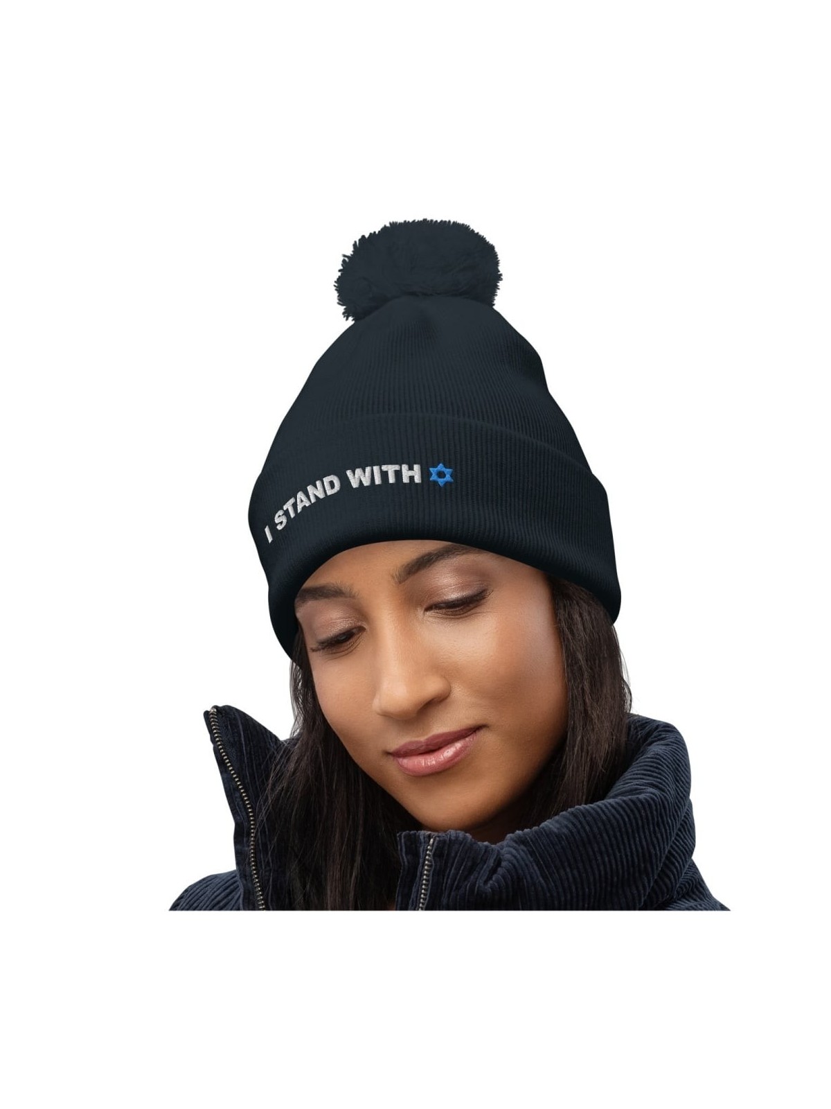 I Stand With Israel Pom-Pom Beanie