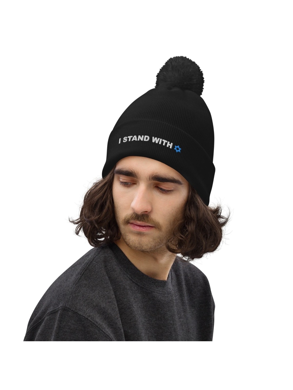 Je suis avec le bonnet Pom-Pom d’Israël