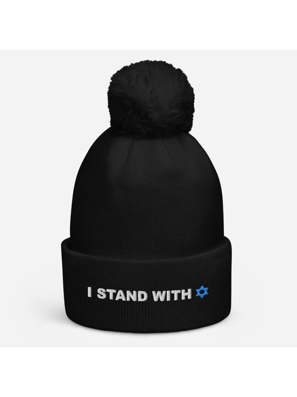 I Stand With Israel Pom-Pom Beanie