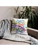 Multicolored Hebrew Blessings Decorative Pillow