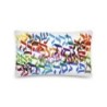 Multicolored Hebrew Blessings Decorative Pillow