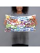Multicolored Hebrew Blessings Decorative Pillow
